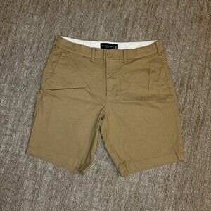 Abercrombie & Fitch Men's Khaki Stretch Chino Shorts Zip Fly Pockets Size 33